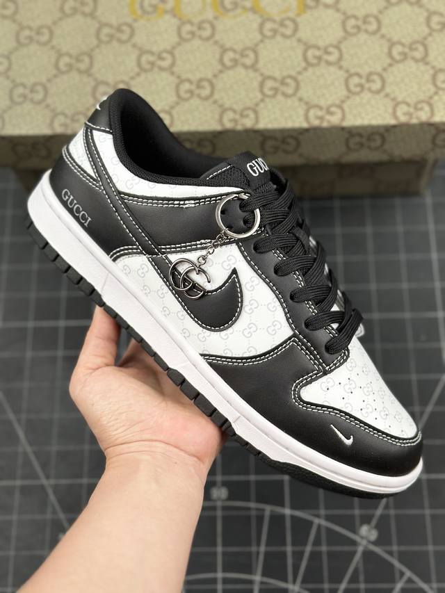 本地 核心私 Nike Sb Dunk Low“古驰联名 暗纹双g黑勾” 周年高端定制 低帮休闲板鞋 定制鞋盒 大厂纯原品质出货 超高清洁度 皮料切割干净无任何