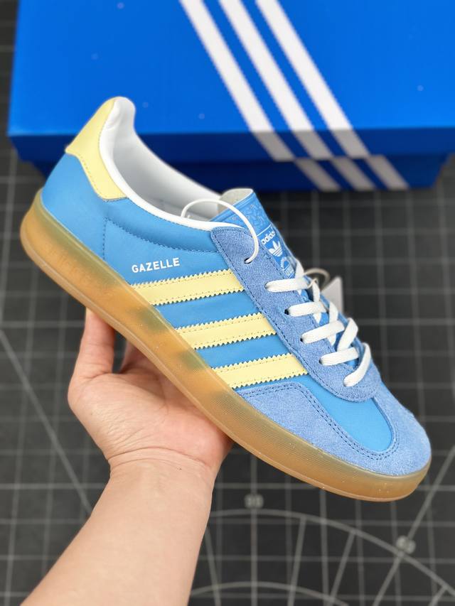 本地 核心私 公司级adidas Originals Gazelle Indoor 三叶草休闲防滑耐磨低帮板鞋 鞋头出色设计 塑就出众贴合感 稳固的后跟贴合足部