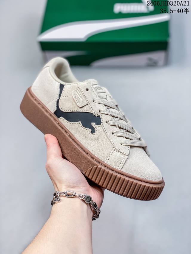 彪马 Puma Suede Platform Gold 蕾哈娜 厚底 松糕休闲百搭板鞋 复古潮女鞋时尚运动鞋 货号: 372613 Size: 35.5-40含