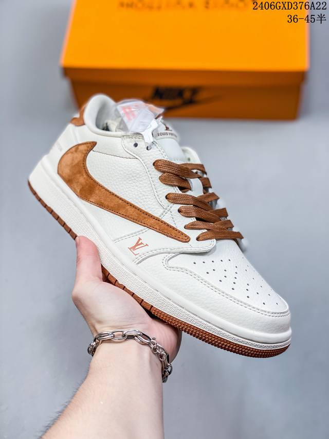 公司级 Travis Scott X Fragment Design X Jordan Air Jordan 1 Low Og Sp Lv联名 “米白栗沙棕”