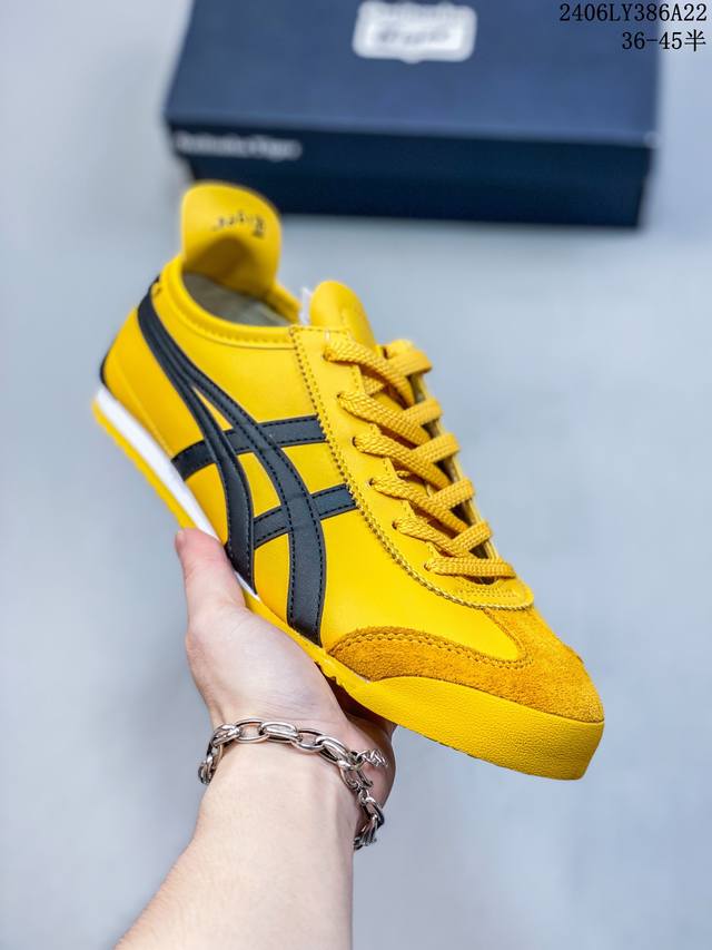 Asics 亚瑟士 Onitsuka Tiger 鬼冢虎 阿斯克斯 皮面原装四联吊牌 中底纸板钢印 日系轻便运动休闲鞋 货号：Dl408-0490 尺码：36