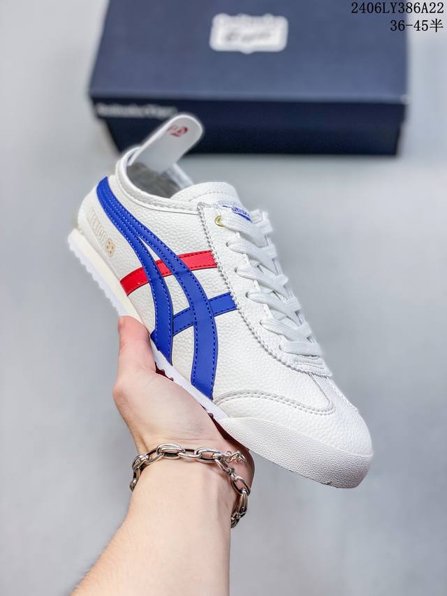 Asics 亚瑟士 Onitsuka Tiger 鬼冢虎 阿斯克斯 皮面原装四联吊牌 中底纸板钢印 日系轻便运动休闲鞋 货号：Dl408-0490 尺码：36