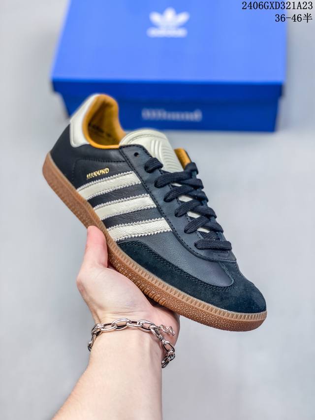 Adidas Originals Handball Spezial 阿迪达斯 低帮 联名黑白 耐磨轻便防滑低邦板鞋男女鞋同款 三叶草手球特别版圣帕特里克节联名款