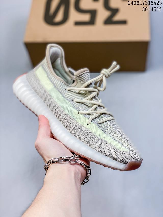 真爆真标 Adidas 阿迪达斯 Yeezy Boost 350 V2 椰子 休闲透气缓震舒适 百搭轻便中底慢跑鞋 椰子鞋经典运动鞋中性跑鞋 06Ly315A2