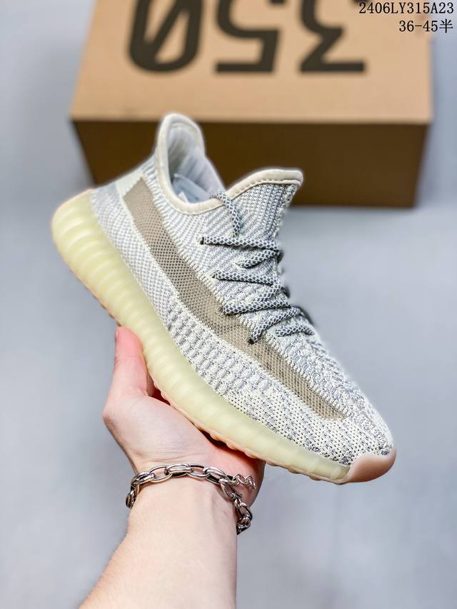 真爆真标 Adidas 阿迪达斯 Yeezy Boost 350 V2 椰子 休闲透气缓震舒适 百搭轻便中底慢跑鞋 椰子鞋经典运动鞋中性跑鞋 06Ly315A2