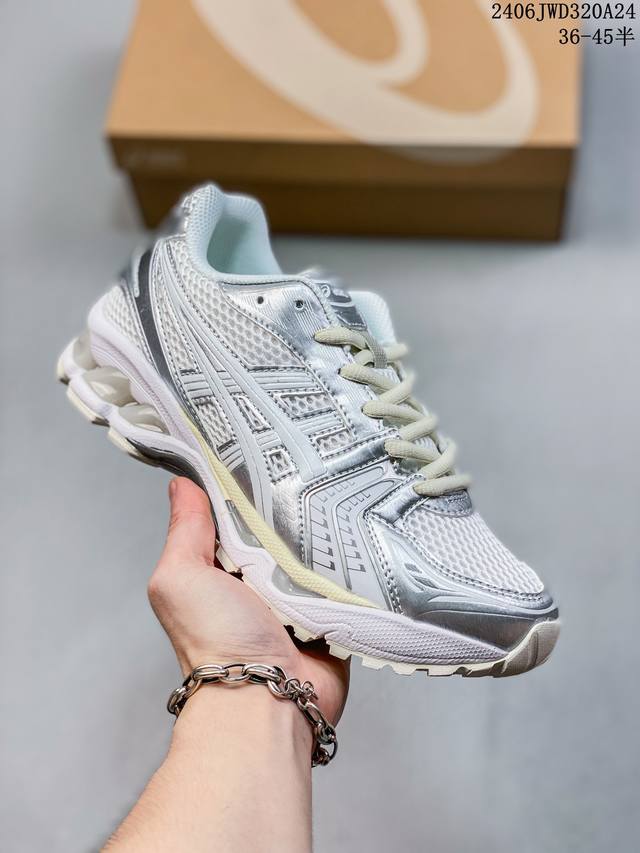 公司级asics Kayano 14亚瑟士 透气网眼鞋面配合部分合成革材质 采用全新ahar+橡胶材质,更加耐磨 户外越野休闲运动跑步鞋。 货号: 1A457-