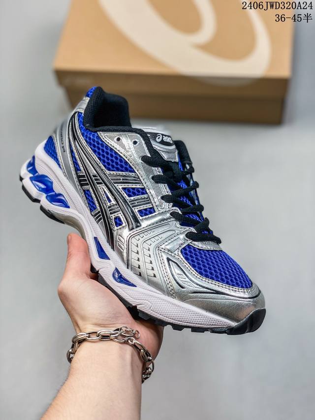 公司级asics Kayano 14亚瑟士 透气网眼鞋面配合部分合成革材质 采用全新ahar+橡胶材质,更加耐磨 户外越野休闲运动跑步鞋。 货号: 1A457-