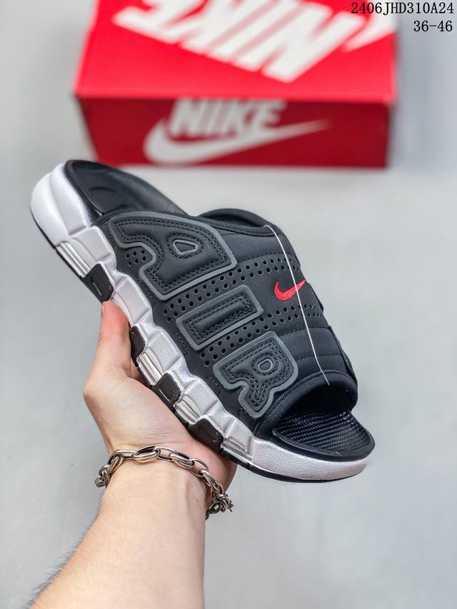 耐克 Nike Air More Uptempo Slide 皮蓬大air拖鞋 皮蓬拖鞋 这款nike Air More Uptempo拖鞋向scottie P