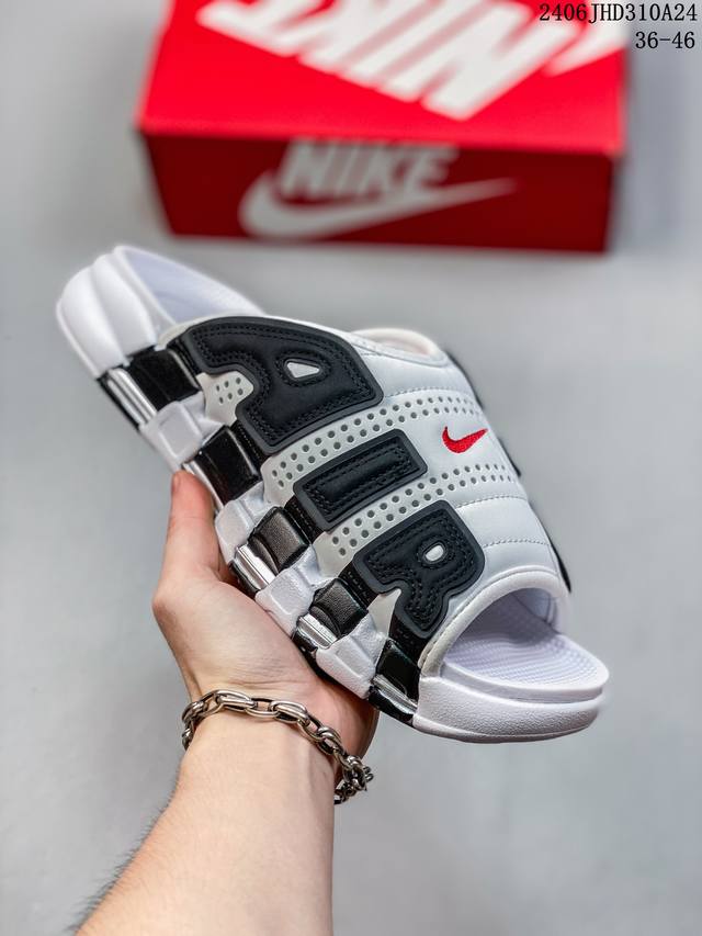 耐克 Nike Air More Uptempo Slide 皮蓬大air拖鞋 皮蓬拖鞋 这款nike Air More Uptempo拖鞋向scottie P