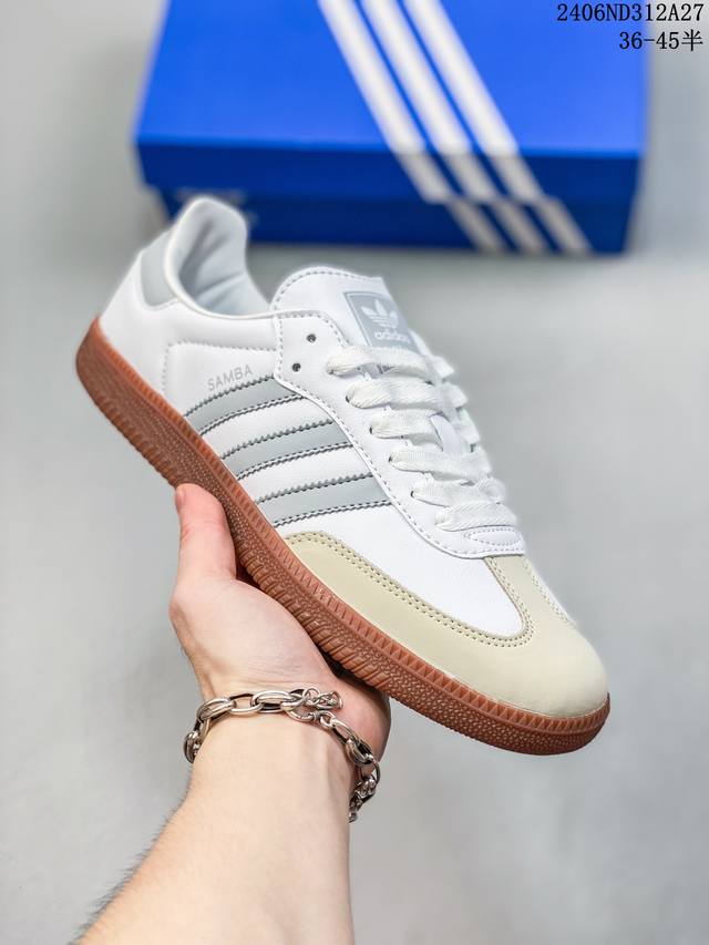 真标半码阿迪达斯三叶草adidas Originals Samba Vegan Og”Spd“桑巴舞系列绅士德训足球风百搭低帮休闲运动板鞋 Size：36一45