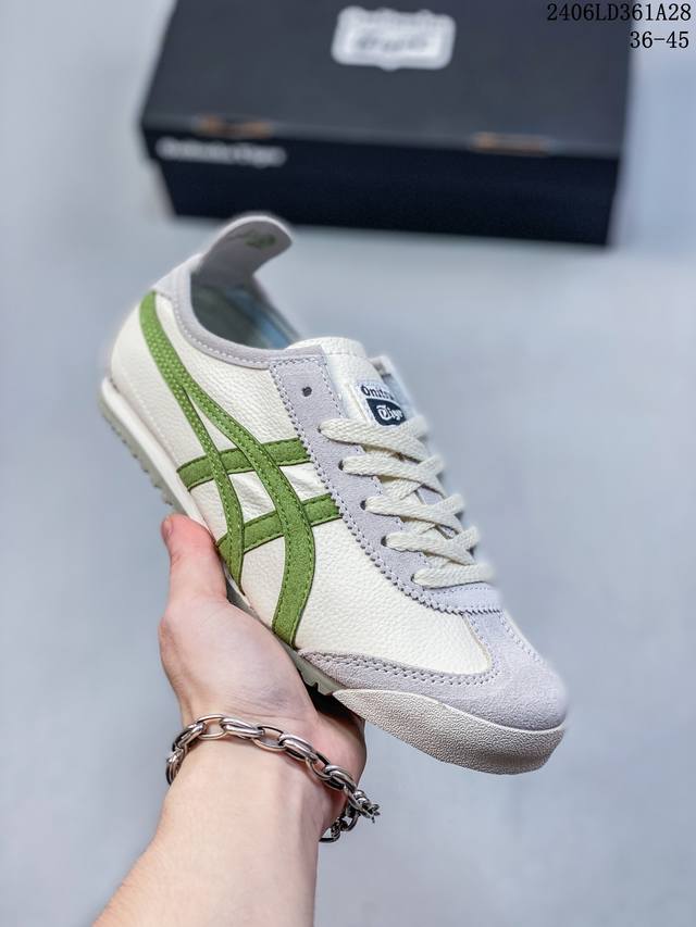 亚瑟士 男女鞋真标半码制 日产经典老牌-鬼塚虎 Onitsuka Tiger Mexico 66经典墨西哥系列复古经典百搭板鞋休闲运动鞋慢跑鞋 采用柔软牛皮翻毛