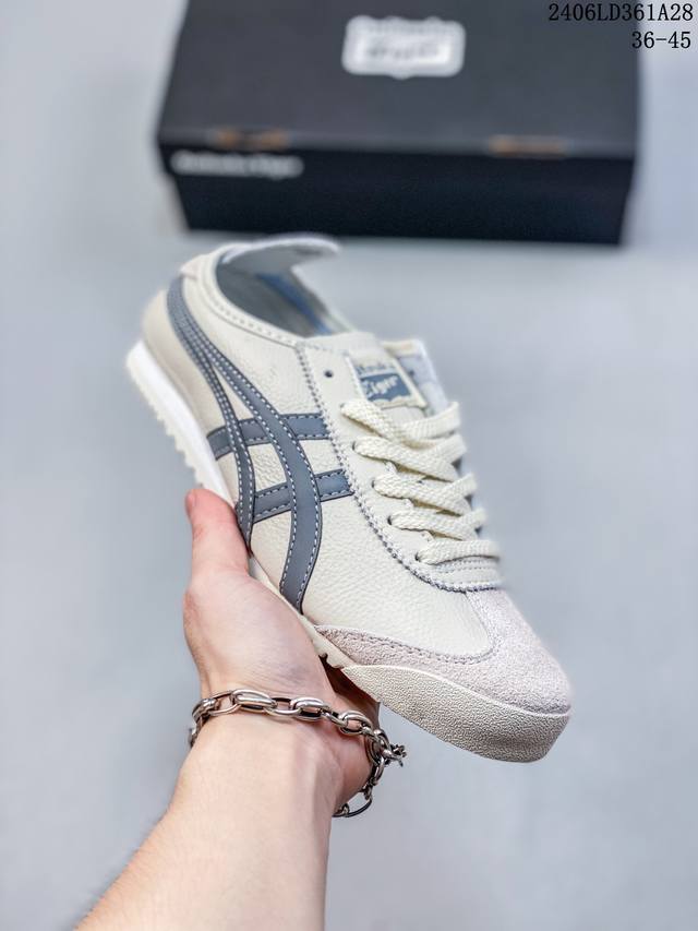 亚瑟士 男女鞋真标半码制 日产经典老牌-鬼塚虎 Onitsuka Tiger Mexico 66经典墨西哥系列复古经典百搭板鞋休闲运动鞋慢跑鞋 采用柔软牛皮翻毛