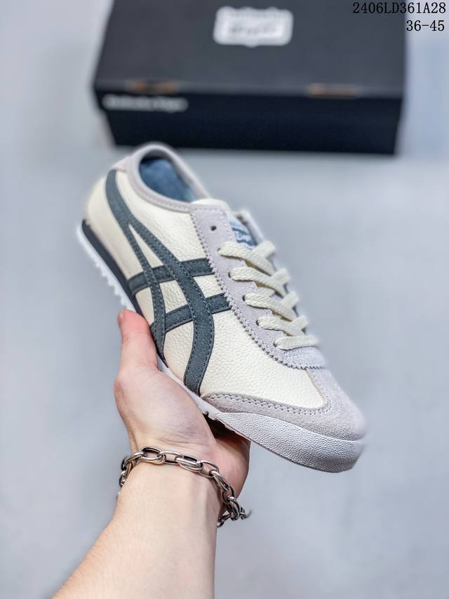 亚瑟士 男女鞋真标半码制 日产经典老牌-鬼塚虎 Onitsuka Tiger Mexico 66经典墨西哥系列复古经典百搭板鞋休闲运动鞋慢跑鞋 采用柔软牛皮翻毛