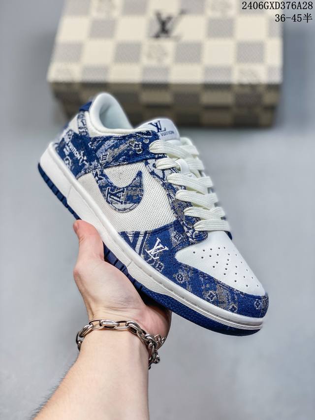 公司级 Nike Sb Dunk Low“Lv联名 迷彩网布” 周年高端定制 低帮休闲板鞋 定制鞋盒 大厂纯原品质出货 超高清洁度 皮料切割干净无任何毛边 细节