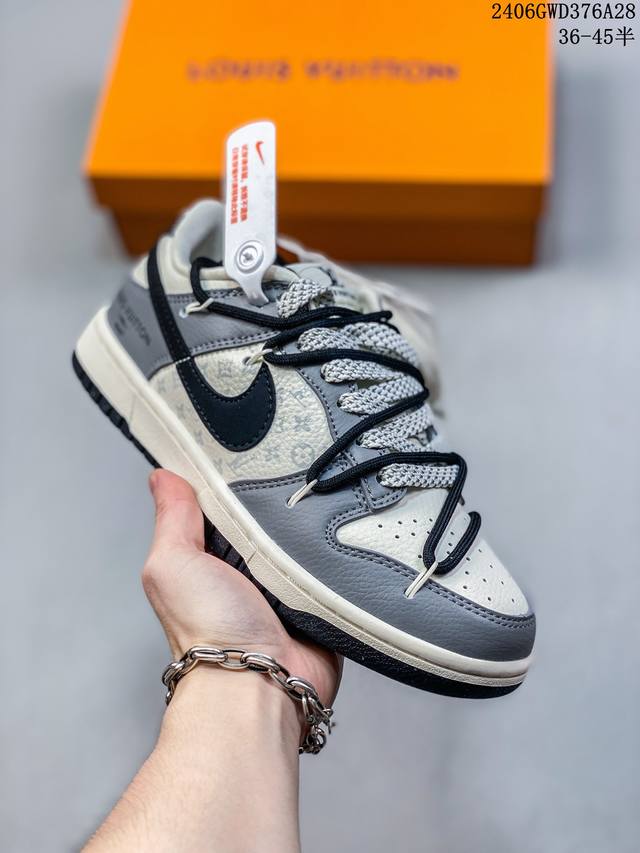 公司级 Nike Sb Dunk Low“Lv联名 星空灰” 周年高端定制 低帮休闲板鞋 定制鞋盒 大厂纯原品质出货 超高清洁度 皮料切割干净无任何毛边 细节完