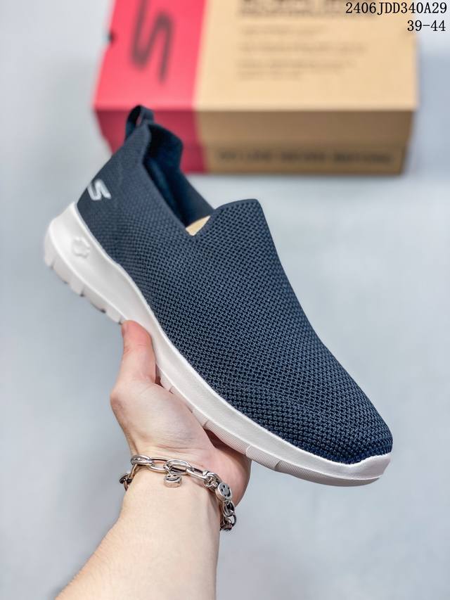 Skechers斯凯奇2024年男一脚蹬健步鞋轻盈缓震休闲运动尺码39-44 06Jdd340A29