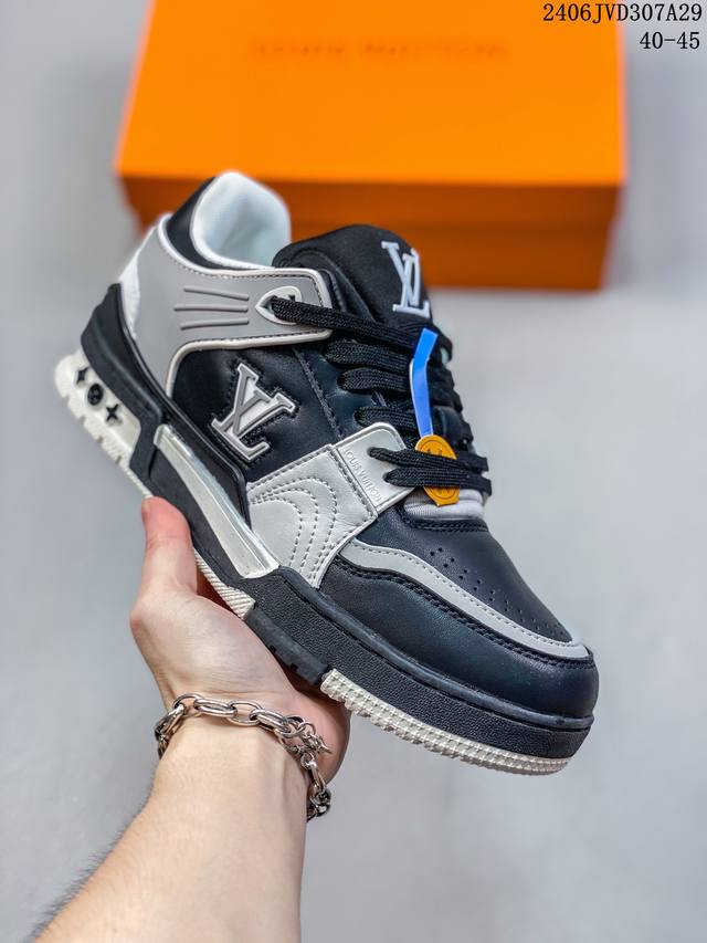 全新lv路易威登louis Vuitton Trainer Sneaker Low休闲运动文化百搭板鞋 06Jvd307A29