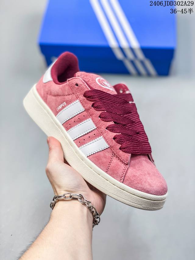 Adidas阿迪达斯.女鞋 三叶草campus 00S 面包鞋复古休闲板鞋 千禧回潮！Adidas Campus 00S 经典再现！面包化的campus鞋款在今