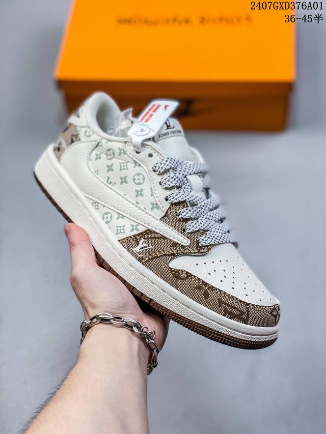 公司级 Travis Scott X Fragment Design X Jordan Air Jordan 1 Low Og Sp Lv联名 “宝蓝红” 多方