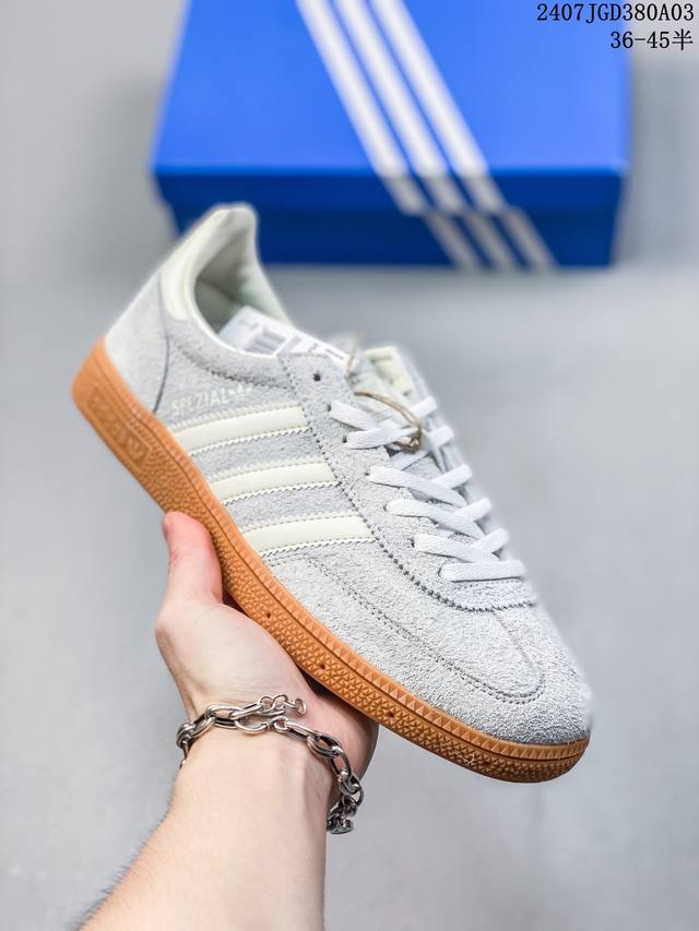 Adidas Handball Spezial 三叶草手球特别版圣帕特里克节联名款 全鞋采用yezzy500一样的皮料 进口长绒皮，特殊工艺技术 原盒包装 牛筋