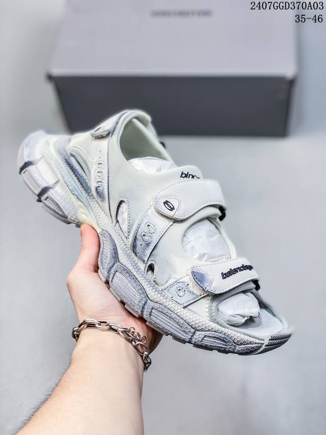 法国高端奢侈品牌-巴黎世家balenciaga 3Xl Sneakers 3+系列低帮复古阔型底姥爹风潮流百搭休闲慢跑鞋 尺码：35-46 07Ggd370A0