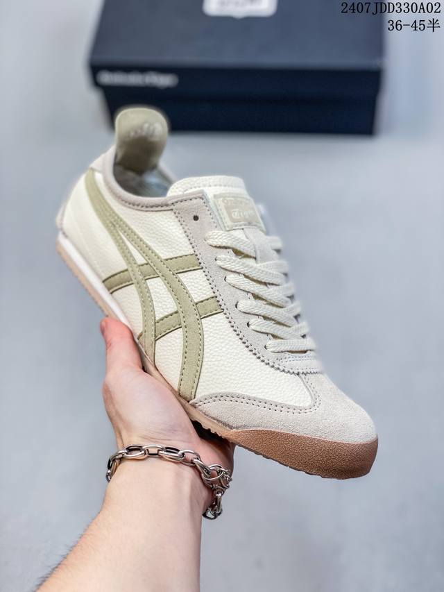 Asics 亚瑟士 男女鞋真标半码制 日产经典老牌-鬼塚虎 Onitsuka Tiger Mexico 66经典墨西哥系列复古经典百搭板鞋休闲运动鞋慢跑鞋 采用