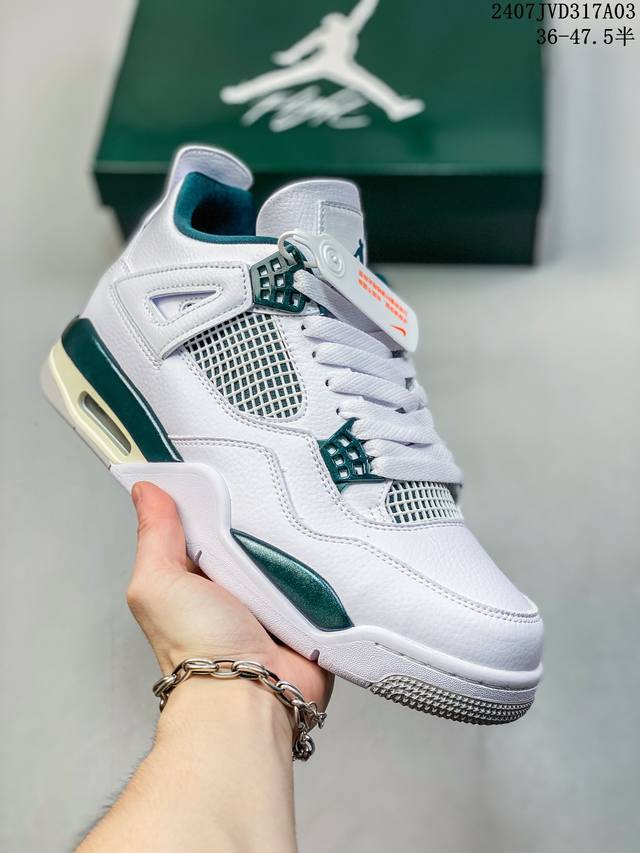 Jordan Air Jordan 4“Oxidized Green”百搭舒适防滑中帮 复古篮球鞋男女款白绿 07Jvd317A03