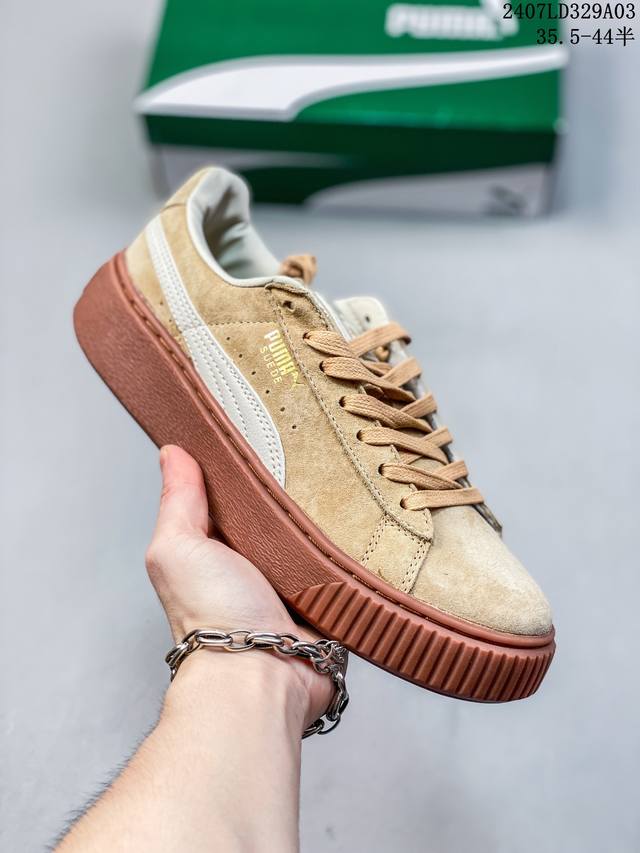 彪马puma Suede Platform Gold 蕾哈娜 厚底 松糕休闲百搭鞋增高板鞋！时尚女鞋！ 货号: 365828 Size: 35.5-40 35.