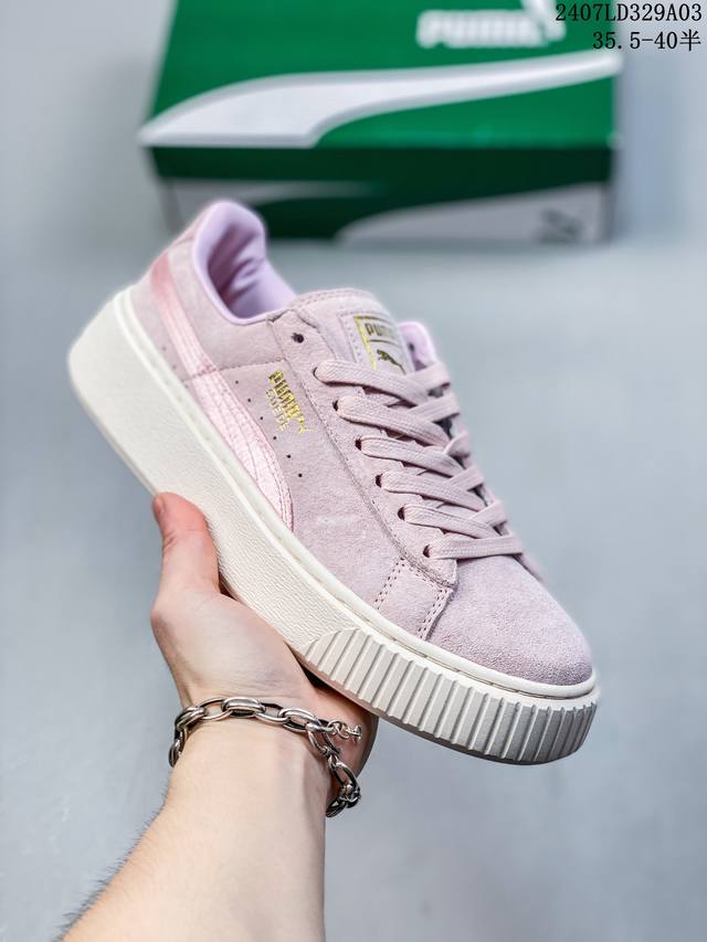 彪马puma Suede Platform Gold 蕾哈娜 厚底 松糕休闲百搭鞋增高板鞋！时尚女鞋！ 货号: 365828 Size: 35.5-40 35.