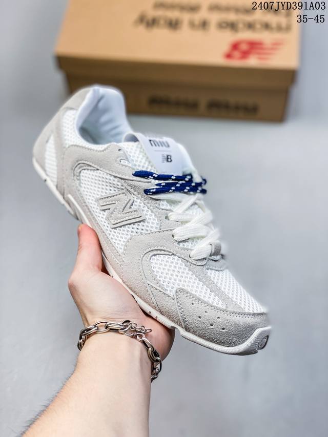 Size:35-45 Miumiu缪缪 X New Balance Nb530 情侣款 休闲 运动鞋 阿甘鞋 德训鞋 原版开发 经典nb530运动鞋中汲取灵感推