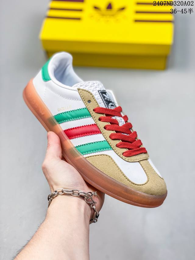 意大利奢侈品牌-古驰gucci X 德国运动品牌阿迪达斯adidas Originals Gazelle Esquisite Gucci 羚羊系列低帮复古百搭休