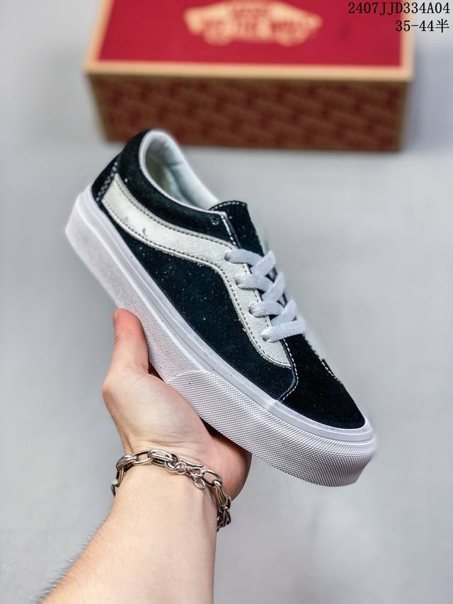 小红书爆款1真标硫化工艺 Vans Bold Ni重磅回归 范斯vans Bold Ni经典复古黑白低帮男女情侣款休闲帆布板鞋vn0A3Wlpos7 尺码：35