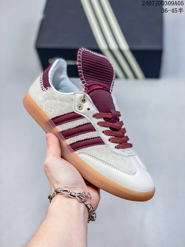 真标阿迪达斯三叶草adidas Originals Samba Vegan Og桑巴舞系列 绅士德训足球风百搭低帮休闲运动板鞋 货号: Id6024 米棕黑 焦