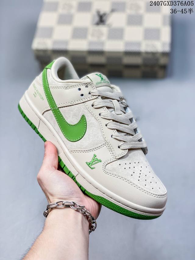 公司级 Nike Sb Dunk Low“Lv联名 绿野仙踪” 周年高端定制 低帮休闲板鞋 定制鞋盒 大厂纯原品质出货 超高清洁度 皮料切割干净无任何毛边 细节