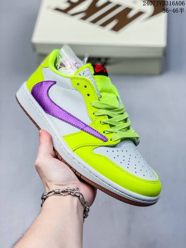 联乘当红说唱歌手 特拉维斯 斯科特travis Scott X Nike Air Jordan 1 Retro Low Og Cactus Jack Aj1乔丹