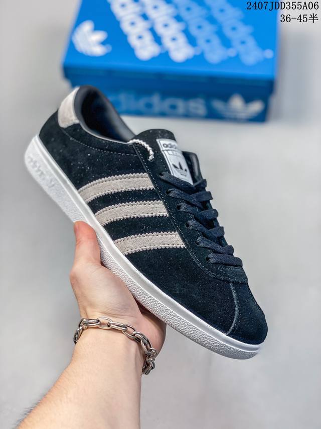 真标带半码 Adidas Originals Gazelle Indoor 阿迪达斯 低帮 绿黑 男女同款 T头鞋防滑耐磨轻便低邦板鞋 鞋身采用清新的绿色作为主