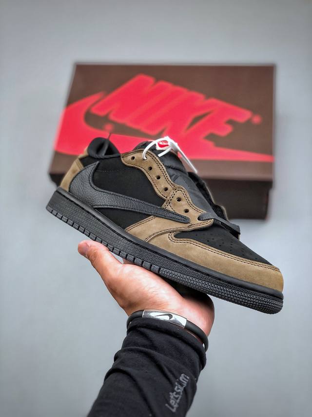 Travis Scott X Nike Air Jordan 1 Low X Louis Vuitton Air Jordan 1 Low 黑棕倒钩 纯原版本全