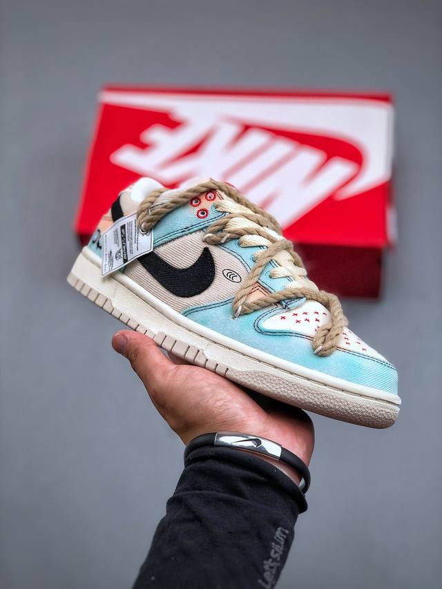 耐克nike Sb Dunk Low Lot Blue White 扣篮系列低帮休闲运动滑板板鞋 品质j+版#男女鞋半码制#升级2021版窄楦翘头版型#采用斜纹