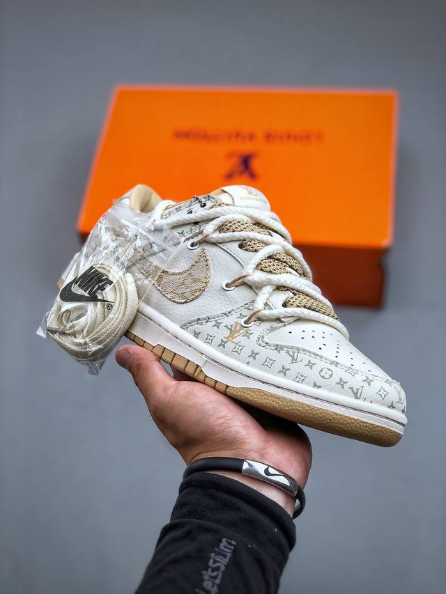 Nike Sb Dunk Low Lv联名解构抽绳鞋带 纯原大厂出品 极力推荐原装头层材料 独家版型蒸餾加工帶來的是更好的视觉和脚感体验大厂纯原品质出货 清洁度