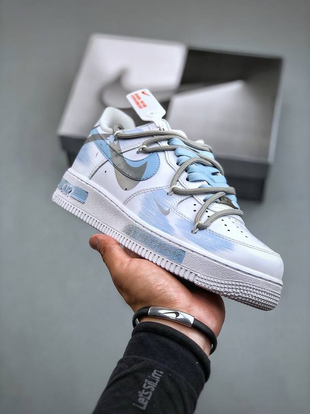 Nike Air Force 1'07 Low 二次元主题 断勾喷绘 空军一号绑带低帮休闲板鞋 Zh0316-020 #定制皮料 原厂3D打印 定制鞋盒 原楦原