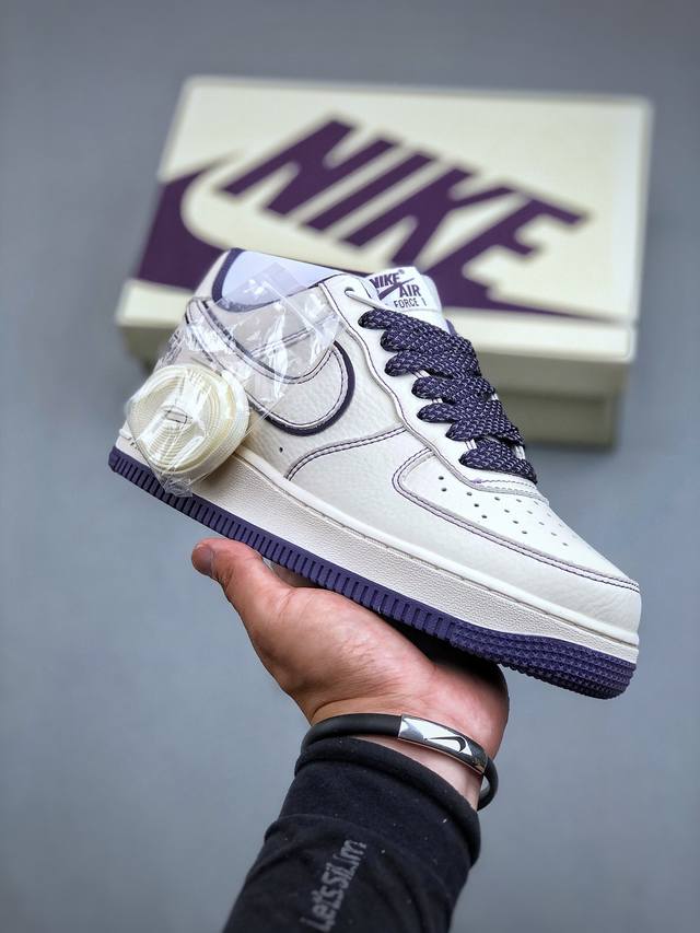 Stussy X Nike Air Force 1'07 Low 斯图西联名 军紫色反光 空军一号低帮休闲板鞋 Un1635-222 #客供高亮3M反光 定制皮