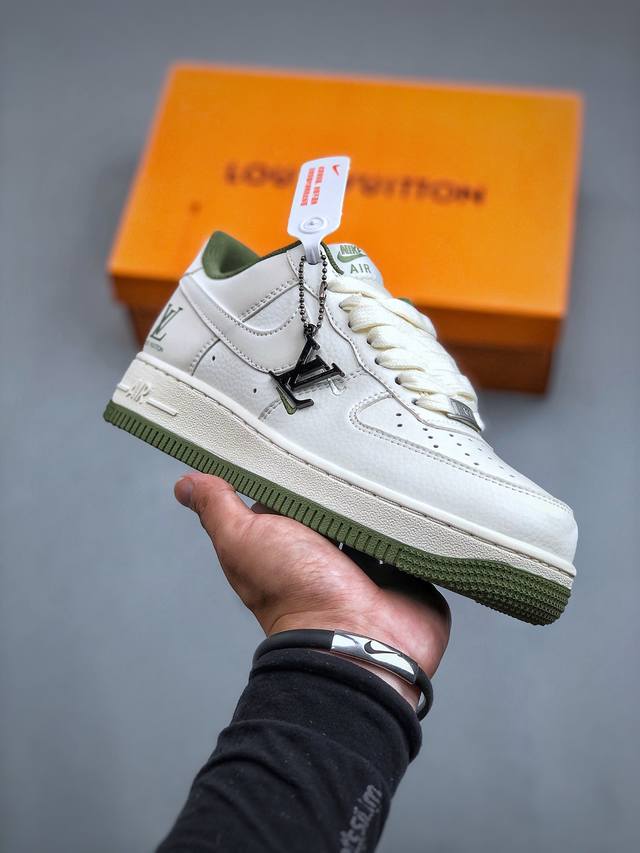 Nike Air Force 1 '07 Low “Lv联名--米绿双小勾”空军一号 低帮 运动鞋 休闲鞋 折边针车 工艺难度大 原楦头原纸板 原装鞋盒 定制五