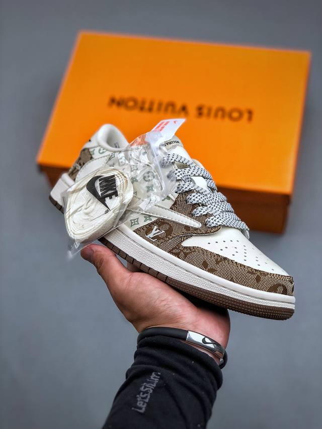 Travis Scott X Fragment Design X Jordan Air Jordan 1 Low Og Sp Aj1 乔1 Lv浅褐印花 低帮文