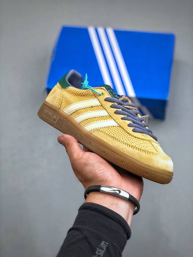 Adidas Originals Handball Spzl 手球运动员系列百搭休闲运动板鞋fx“拼接浅黄墨绿生胶底”Ii0056 尺码：36-45 半