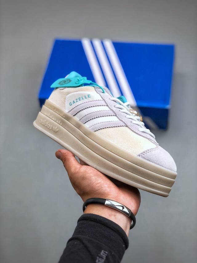 Adidas Wmns Gazelle Bold W City Of Seoul Pack White 羚羊松糕系列复古百搭厚底增高低帮休闲运动板鞋fx“联名米