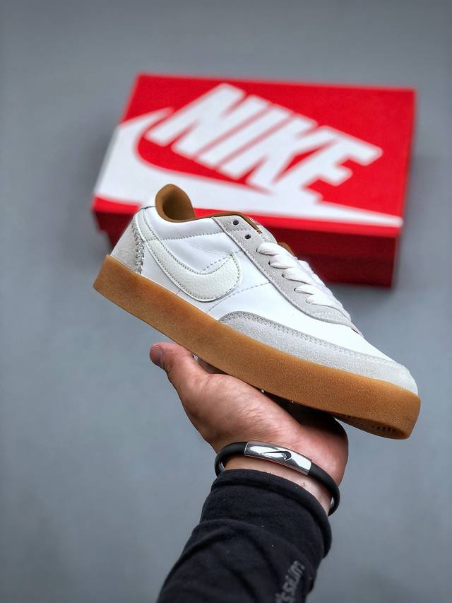 耐克板鞋 复古板鞋j.Crew X Nike 联名 Killshot Ii Leather 开括者男女休闲复古运动鞋采用米白色皮革制作鞋身，大号swoosh 点