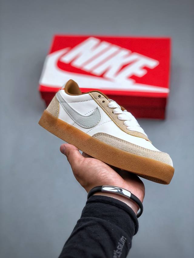 耐克板鞋 复古板鞋j.Crew X Nike 联名 Killshot Ii Leather 开括者男女休闲复古运动鞋采用米白色皮革制作鞋身，大号swoosh 点