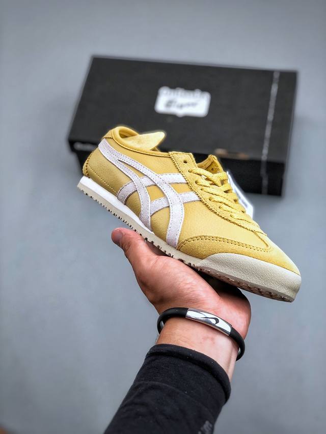 Onitsuka Tiger Mexico 66 鬼冢虎 低帮减震支撑低邦运动休闲鞋 这款鞋由皮革制成，具有鞋跟交叉加固设计，可提供更高的稳定性和全天舒适感，是