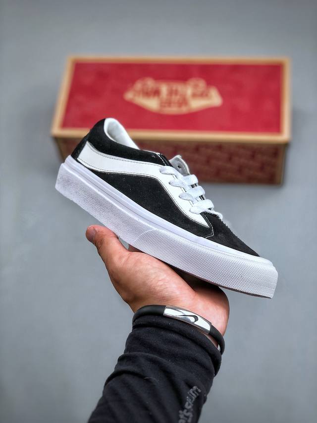 小红书爆款1真标硫化工艺 Vans Bold Ni重磅回归 范斯vans Bold Ni经典复古黑白低帮男女情侣款休闲帆布板鞋vn0A3Wlpos7 尺码：35