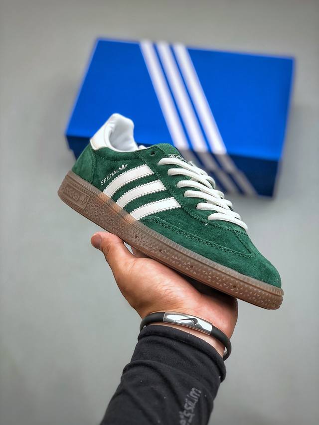 Adidas Originals Handball Spzl 手球运动员系列百搭休闲运动板鞋lx“麂皮深绿白生胶底”If8913 尺码：35-45 半